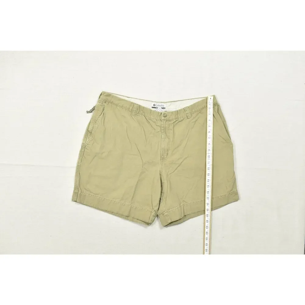 Columbia Men's Size 42 Tan Cotton Canvas Hiking Utility Shorts 8 Inch Inseam AM4